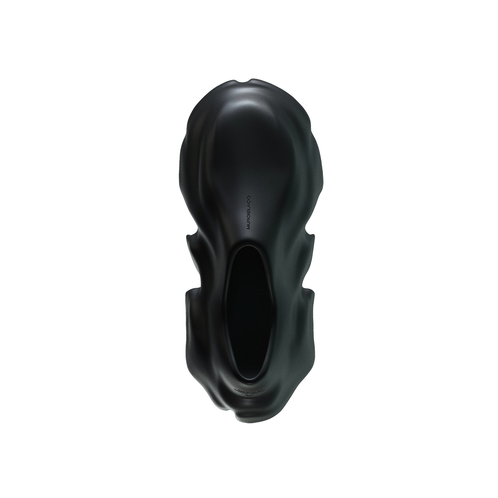 3D printed black shoe seen from above