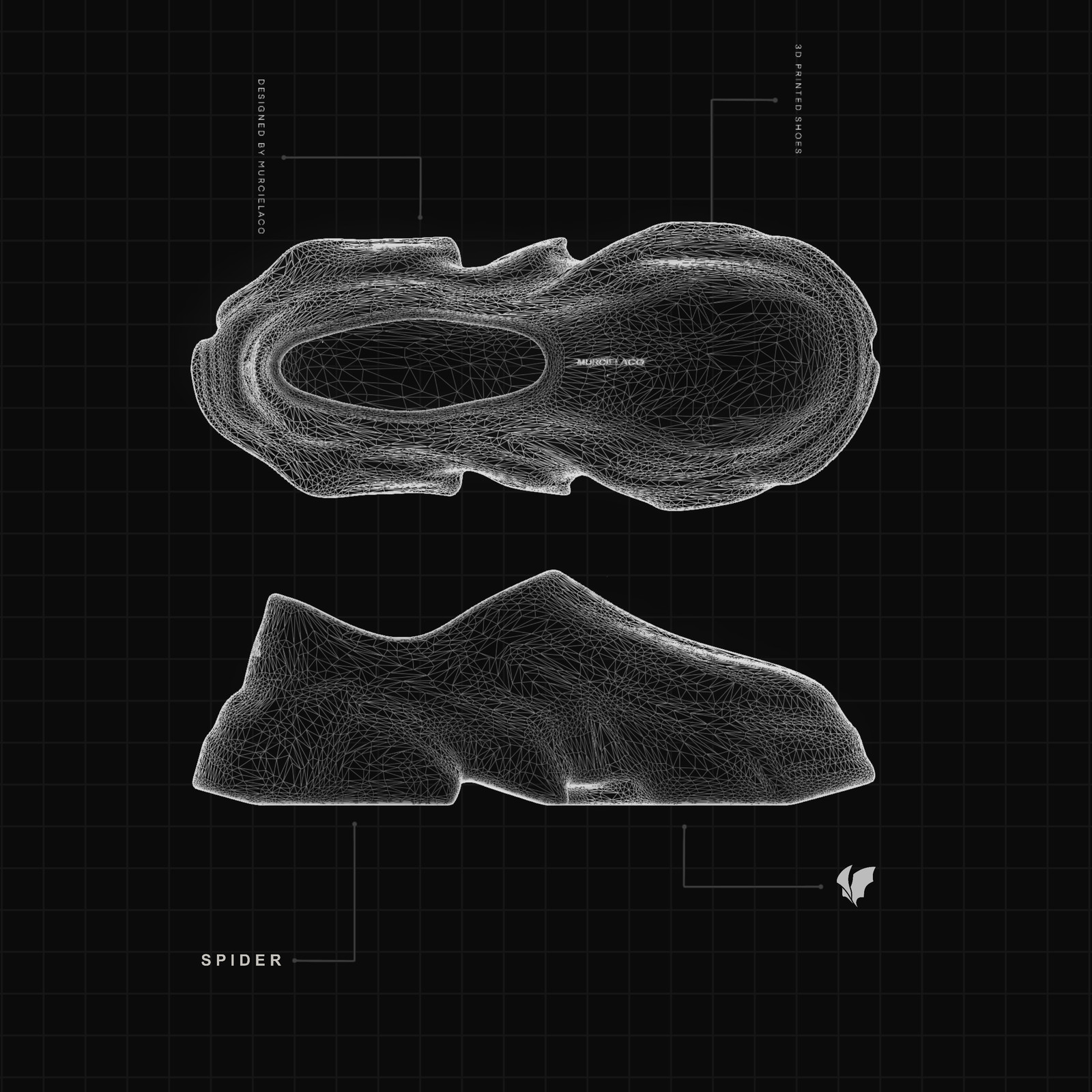 SPIDER shoe wireframe study
