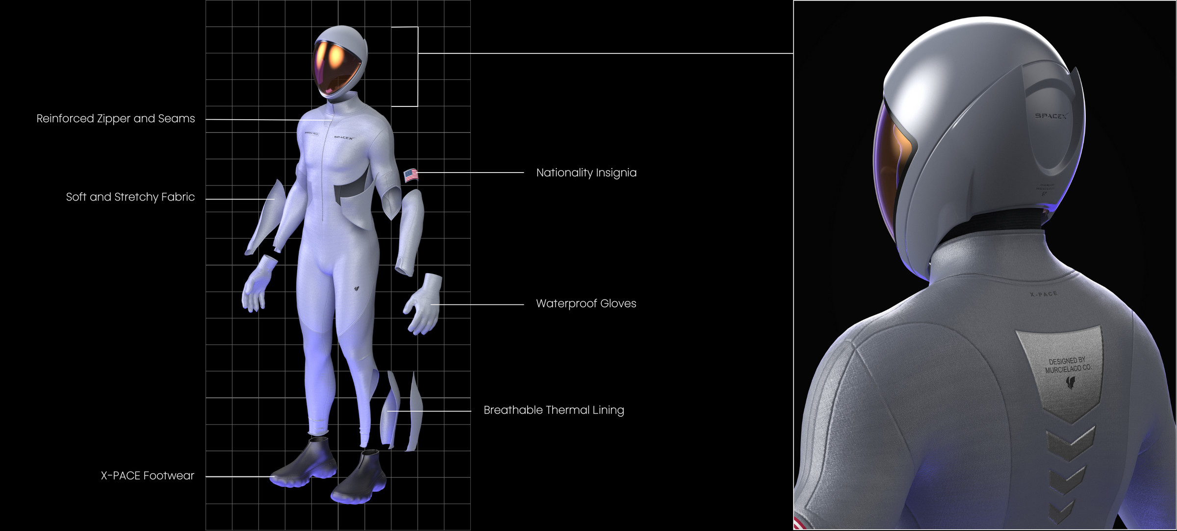 Space suit specification sheet